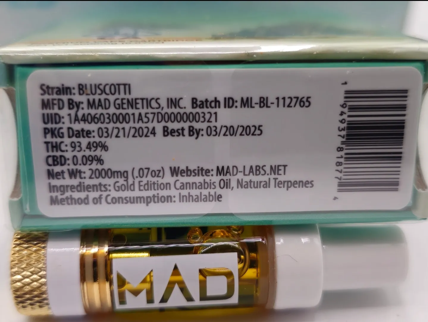 BLUSCOTTI (INDICA)| 2 GRAM CARTRIDGE - Image 2