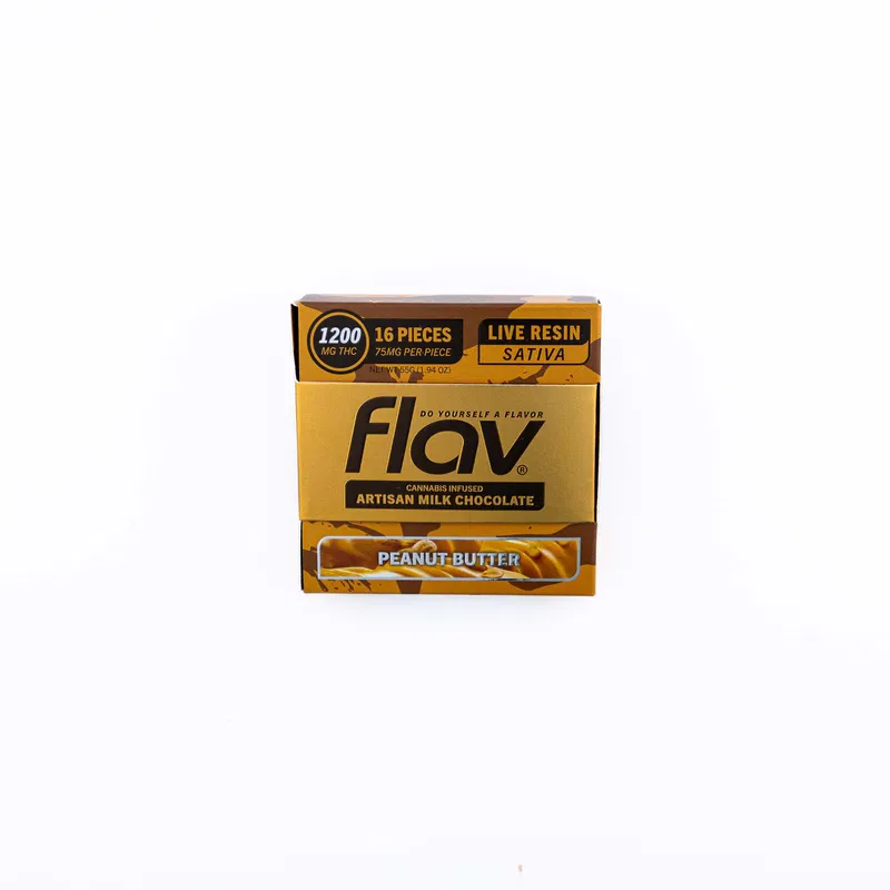 FLAV Peanut Butter Chocolate Bar – Live Resin Artisan Milk 1200mg
