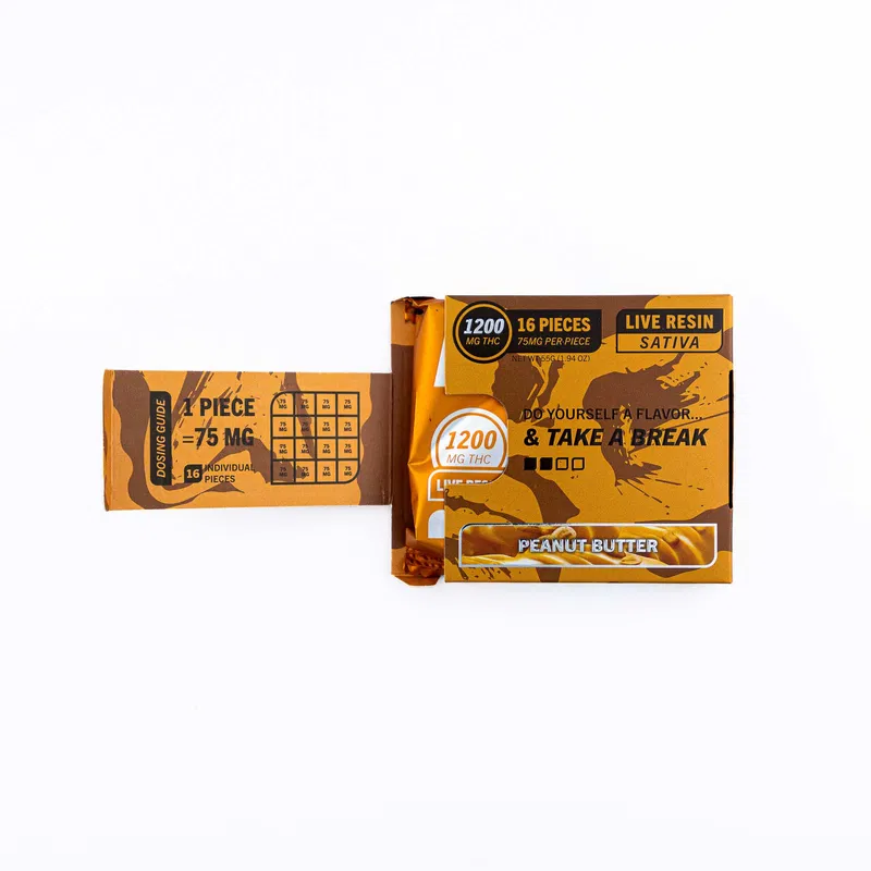 FLAV Peanut Butter Chocolate Bar – Live Resin Artisan Milk 1200mg - Image 3