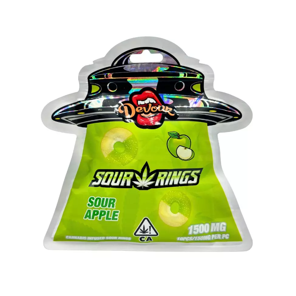 Devour Sour Rings Watermelon 1500mg THC Gummies - Image 4