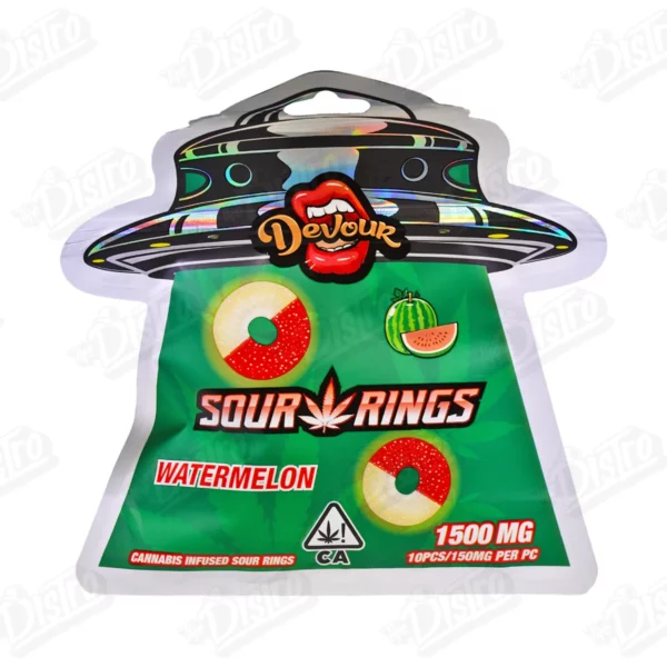 Devour Sour Rings Watermelon 1500mg THC Gummies