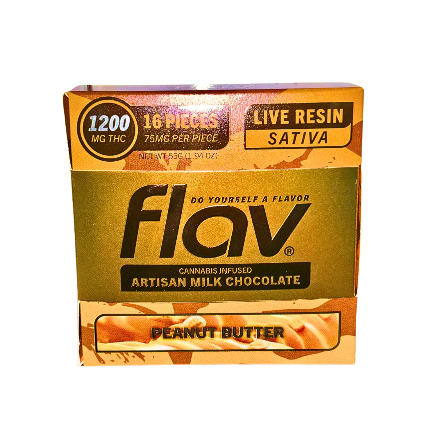 FLAV Peanut Butter Chocolate Bar – Live Resin Artisan Milk 1200mg - Image 7