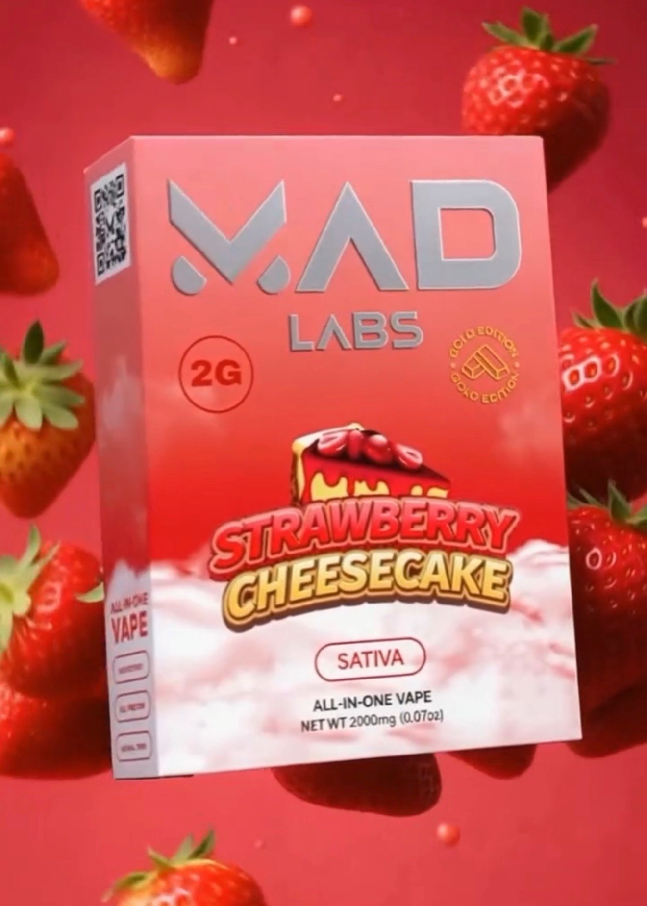STRAWBERRY CHEESECAKE (SATIVA) | 2 GRAM DISPOSABLE (NEW PACKAGING)