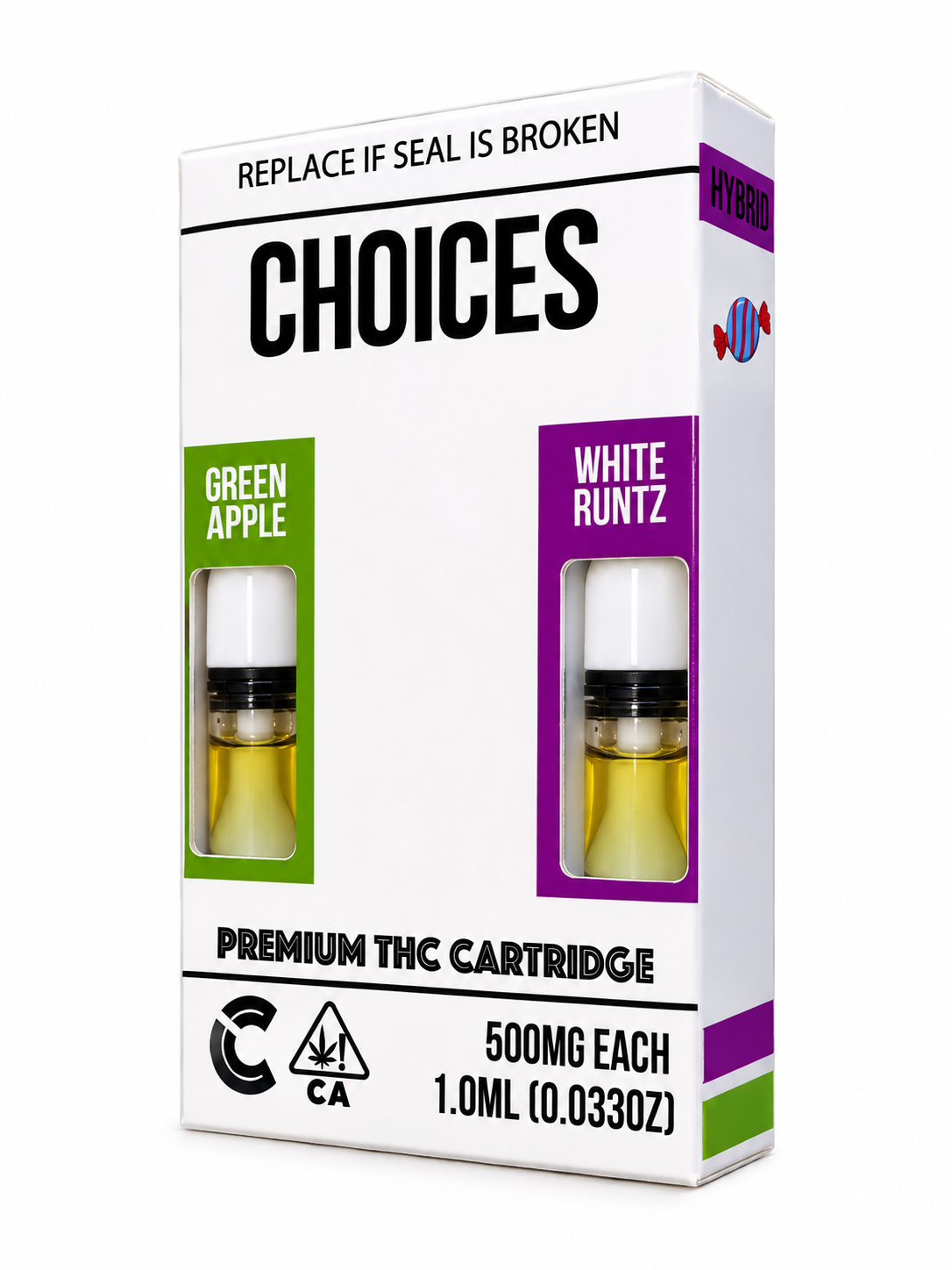 GREEN APPLE X WHITE RUNTZ – 1G(500MG EACH) 2 IN 1 CARTRIDGE