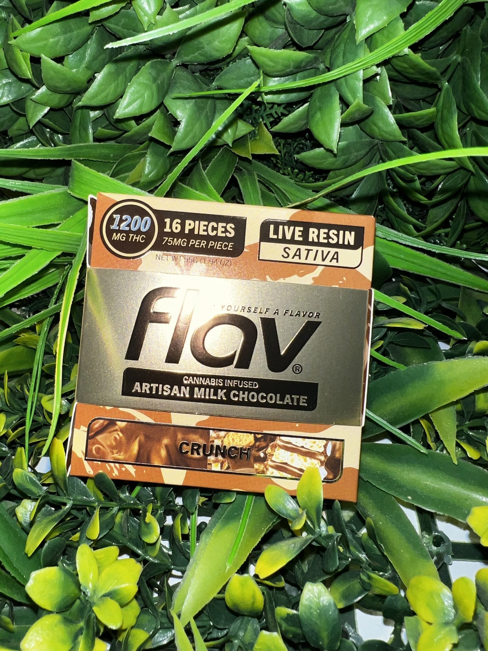 FLAV Crunch Chocolate Bar – Live Resin 1200mg - Image 2