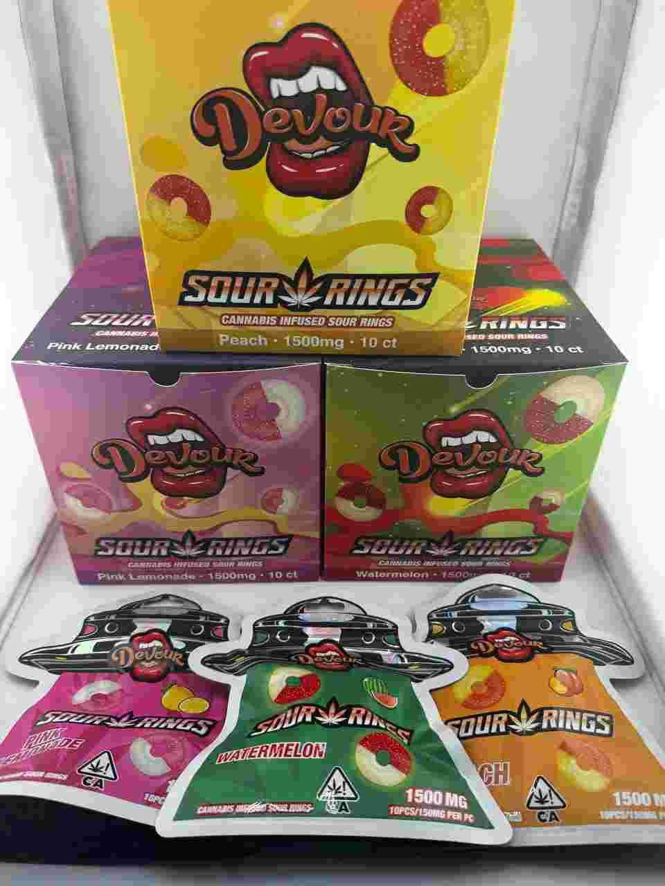 Devour Sour Rings 1500mg Edibles