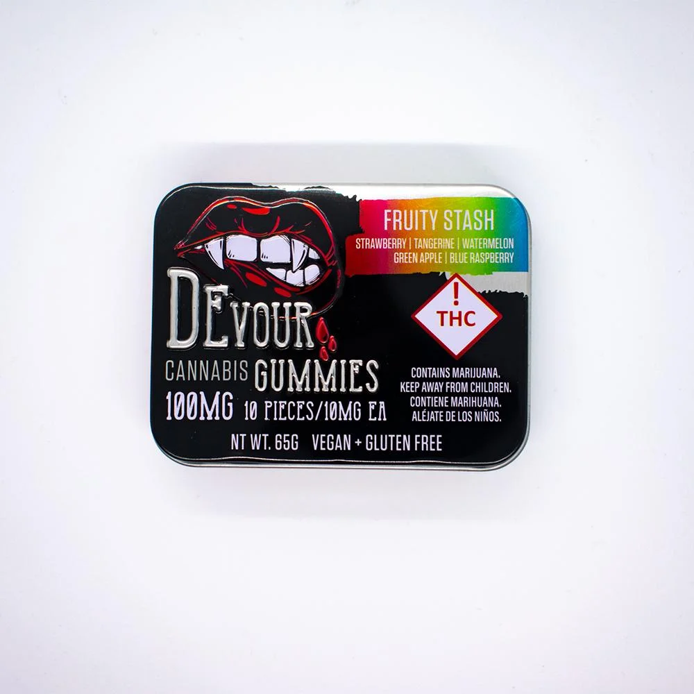 Devour Fruity Stash Gummies 100mg - Image 2