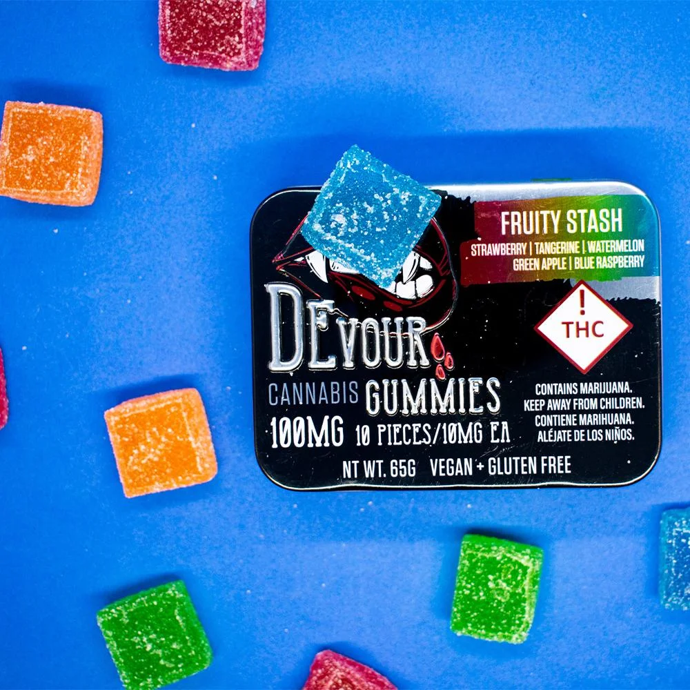 Devour Fruity Stash Gummies 100mg - Image 9