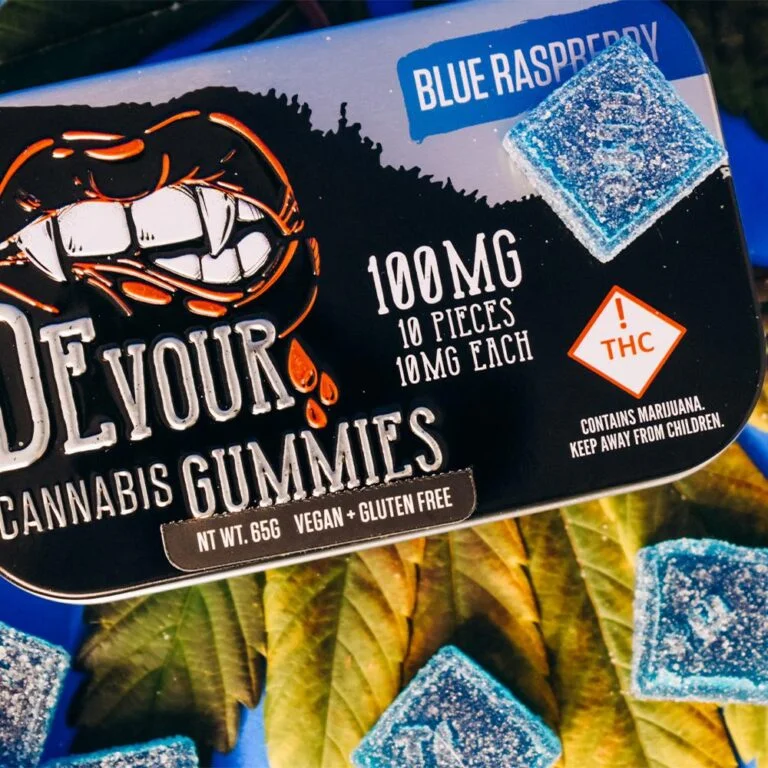 Devour Gummies Blue Raspberry 100mg - Image 10