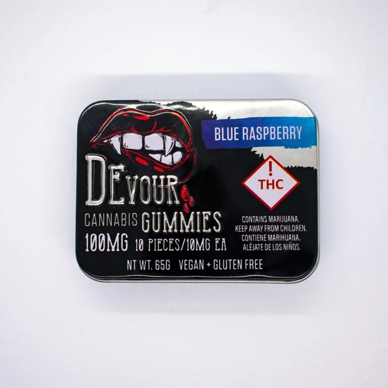 Devour Gummies Blue Raspberry 100mg - Image 2
