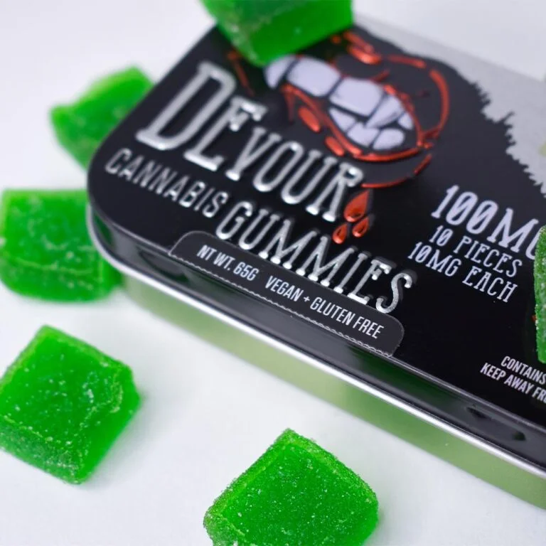 Devour Gummies Green Apple 100mg THC Per Package – 10mg THC Per Piece - Image 11