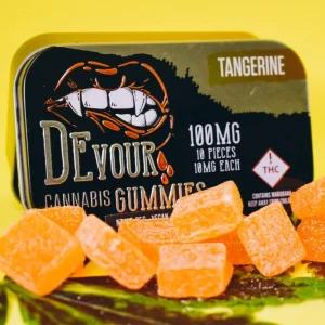 Devour Tangerine Gummies 100mg THC Per Package