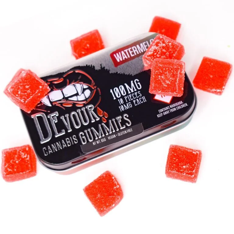 Devour Watermelon Gummies 100mg THC Per Package