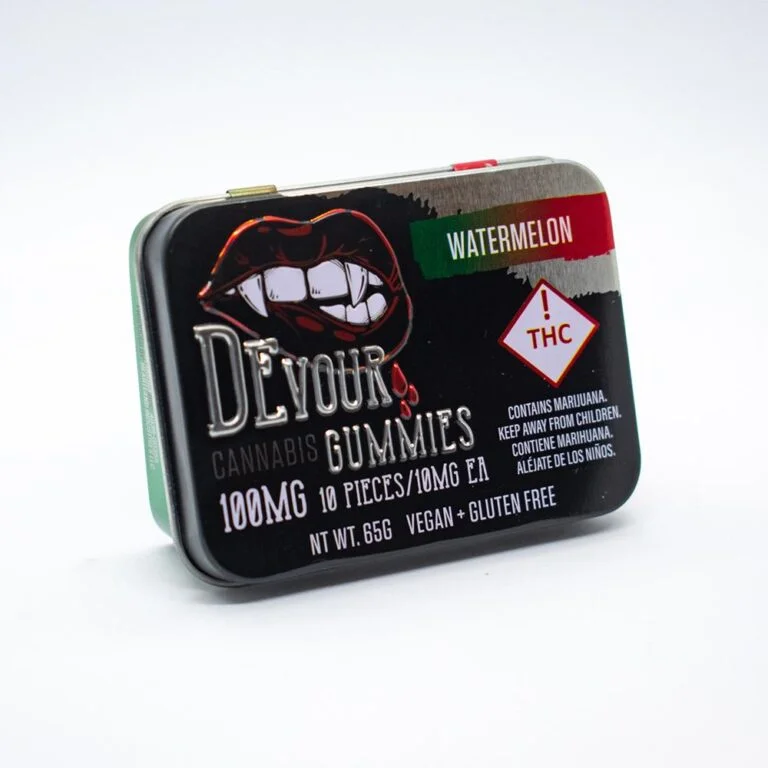 Devour Watermelon Gummies 100mg THC Per Package - Image 2