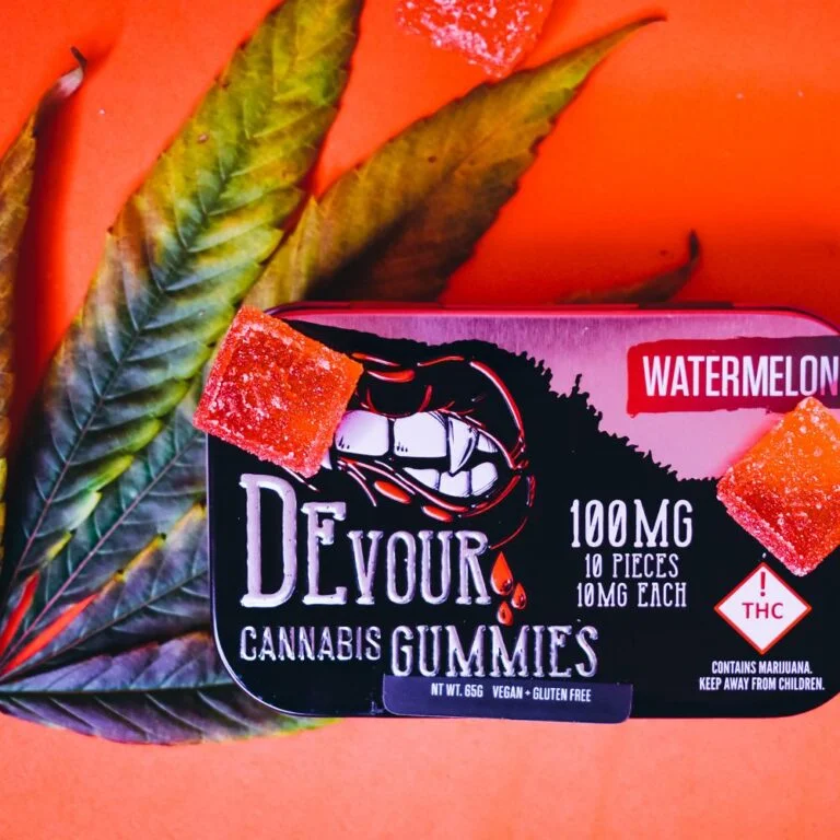 Devour Watermelon Gummies 100mg THC Per Package - Image 6