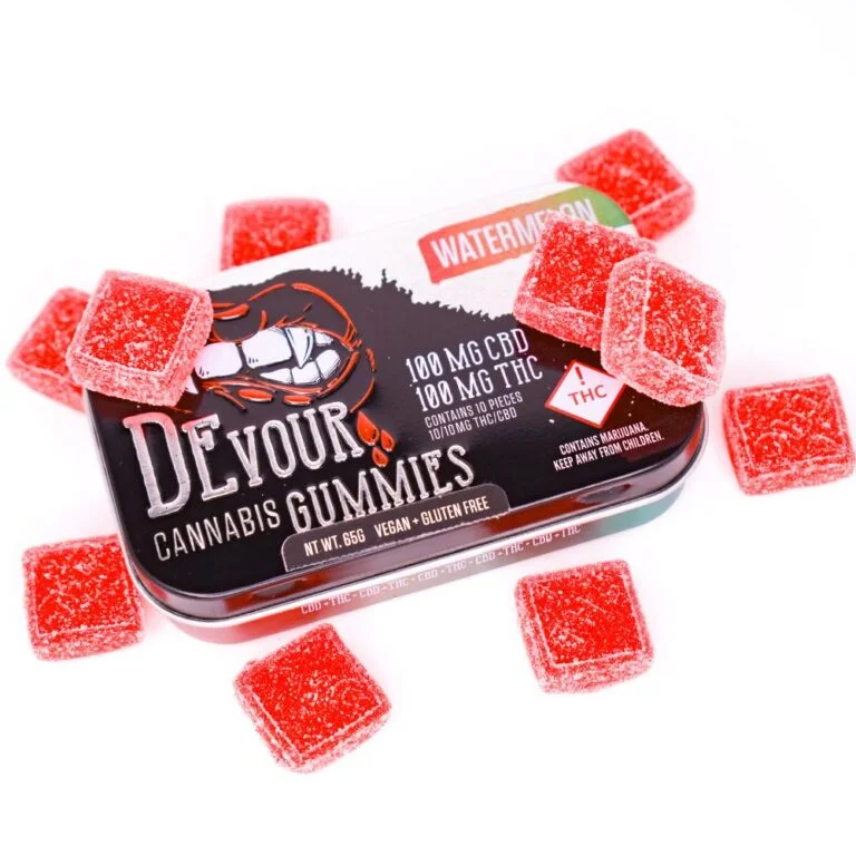 Devour Gummies Watermelon 1:1 THC:CBD - Image 2