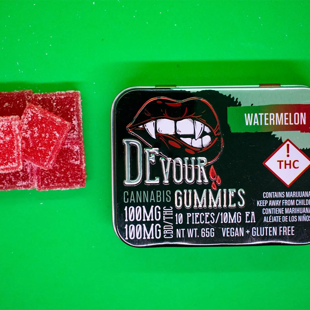 Devour Gummies Watermelon 1:1 THC:CBD - Image 7