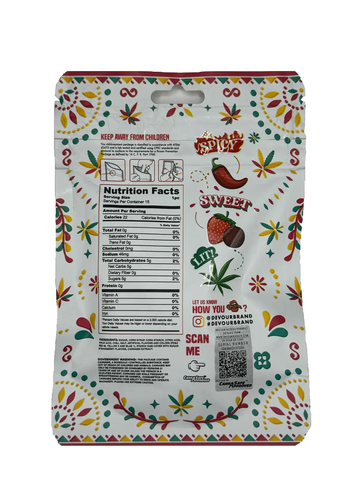 Devour Strawberry Bombs Gummies 500mg THC - Image 2
