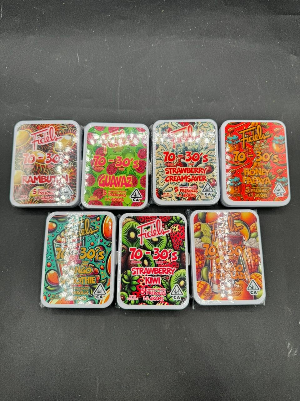 FIDELS 70-30’S PRE ROLLS – 5 CANNABIS INFUSED PREROLLS – 3.5G - Image 3